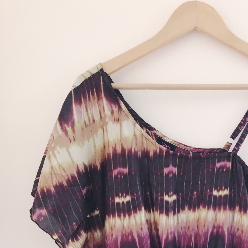Y2K BeBe One-Shouldered Batik Printed Dress | Size XS